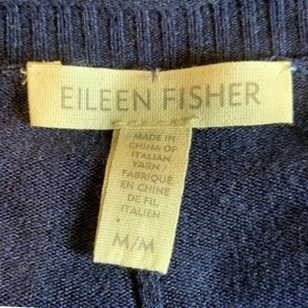 Eileen Fisher Tunic‎ Sweater Medium Blue Viscose Blend Sharkbite Hem Classic - Picture 4 of 7